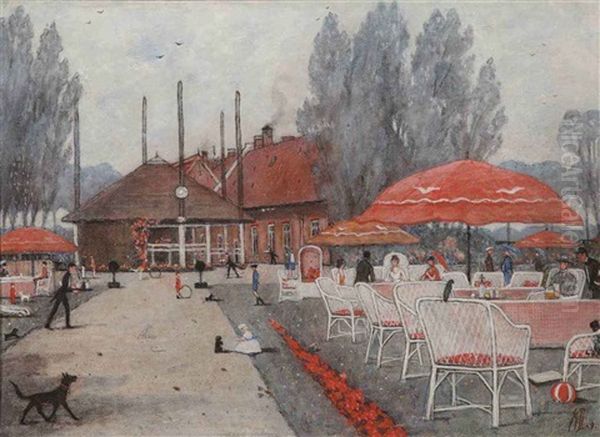 Garden Party Oil Painting by Marinus B. W. Dittlinger