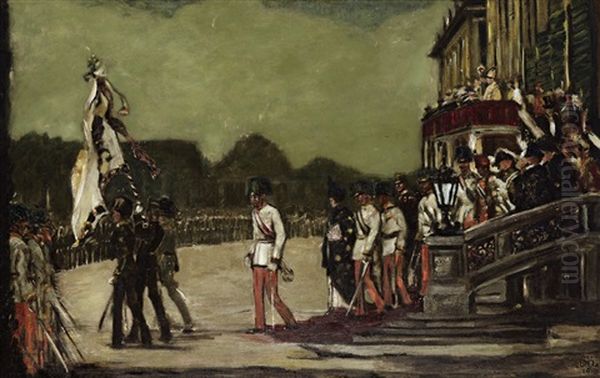 Truppenparade: Kaiser Franz Joseph I. Vor Schonbrunn Oil Painting by Walter Ditz