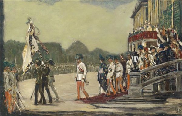 Truppenparade, Kaiser Franz Joseph I. Vor Schonbrunn Oil Painting by Walter Ditz