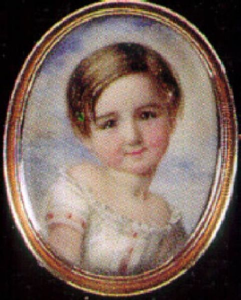 Martin Thackeray As A Young Boy In White Chemise Oil Painting by Annie Dixon