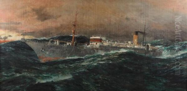 C.s. Faraday In A Gale by Charles Edward Dixon