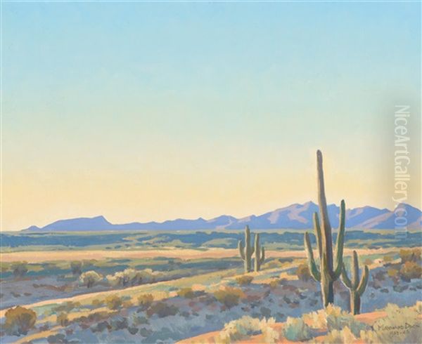 Desert Evening Oil Painting by Maynard Dixon