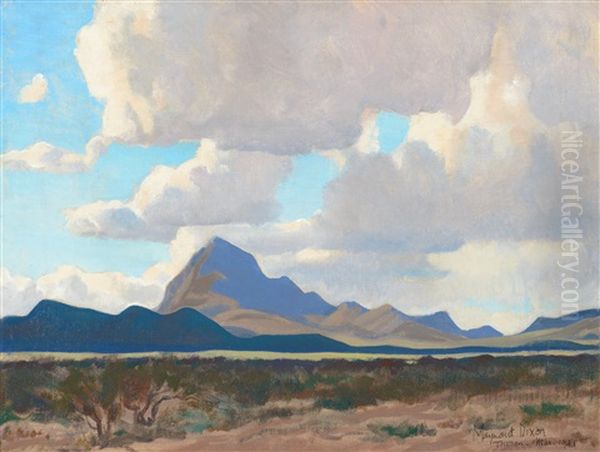 February Afternoon - Tucson Mountains Oil Painting by Maynard Dixon