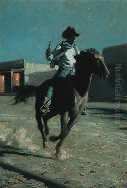 The Sheriff Rides Oil Painting by Maynard Dixon