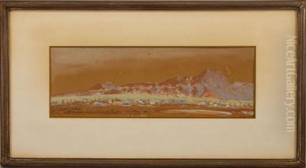 Mixed Media Southwestern American Landscape Oil Painting by Maynard Dixon