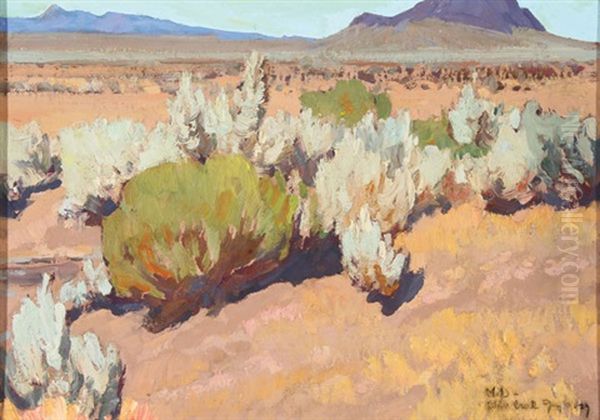 Sage And Rabbit Brush Oil Painting by Maynard Dixon