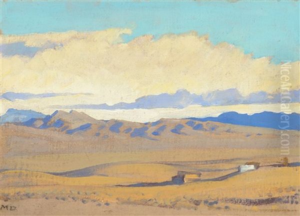 Lonesome Camp Oil Painting by Maynard Dixon