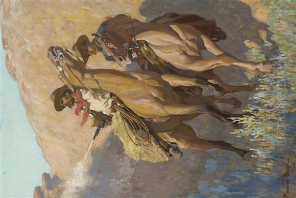 Buck Peters, Ranchman Oil Painting by Maynard Dixon