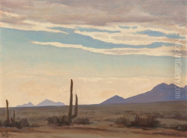 Desert Sky At Evening, Tucson, Arizona, Circa 1946 Oil Painting by Maynard Dixon