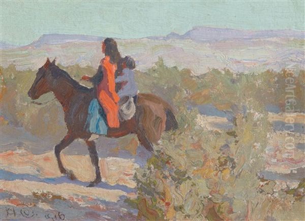 Apache Woman Oil Painting by Maynard Dixon