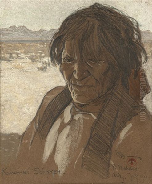 Kwah-ri-so-nyeh, Portrait Of An Indian Man by Maynard Dixon