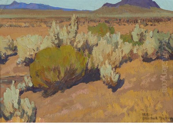 Sage And Rabbit Brush Oil Painting by Maynard Dixon