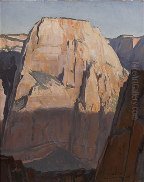 Great White Throne, Zion Canyon, Utah Oil Painting by Maynard Dixon