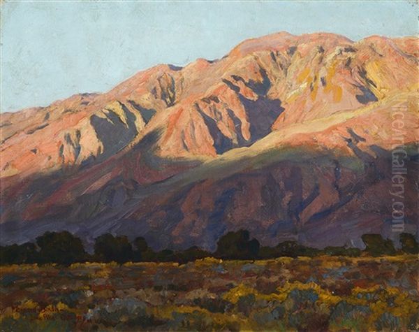 Inyo Range At Sunset, Lone Pine Oil Painting by Maynard Dixon