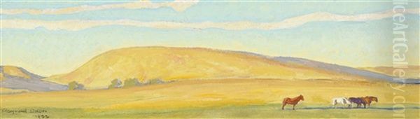 Golden Range: Study For A Mural #2 Oil Painting by Maynard Dixon