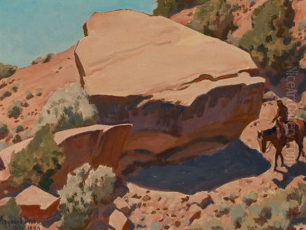 Rocky Hillside Oil Painting by Maynard Dixon