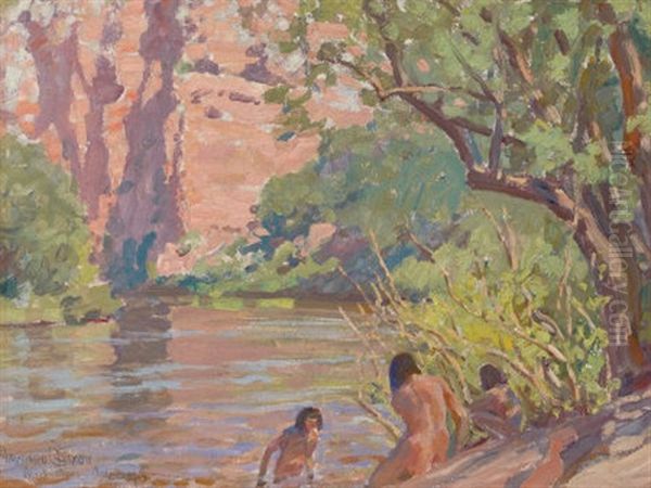 Banks Of Black River Oil Painting by Maynard Dixon