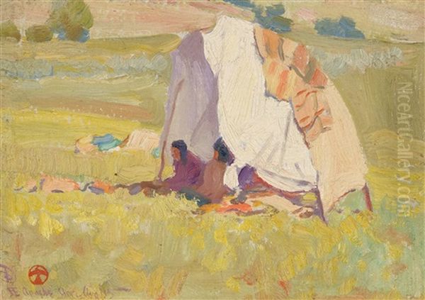 Apache Shelter, White Mountain Reservation, Arizona Oil Painting by Maynard Dixon