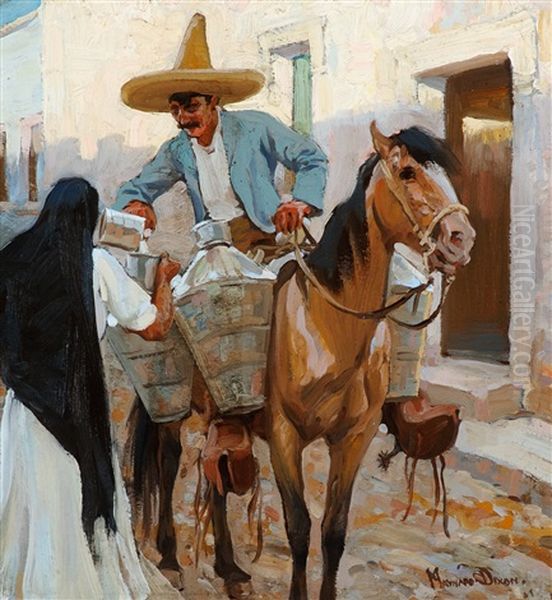 El Lechero (the Milkman), Guadalajara, Mexico Oil Painting by Maynard Dixon