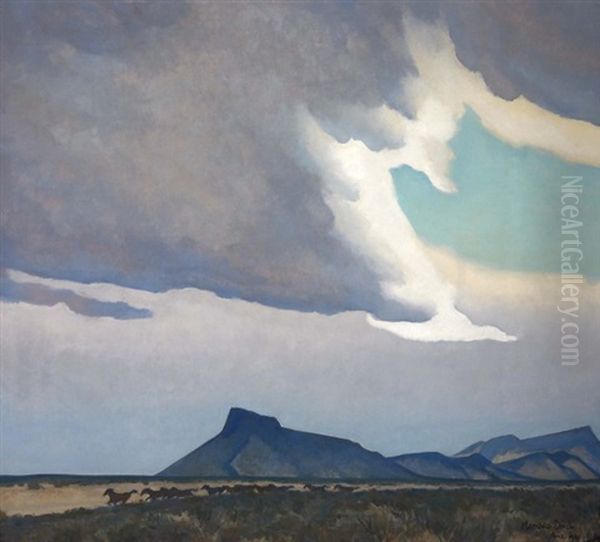 Oncoming Storm Oil Painting by Maynard Dixon