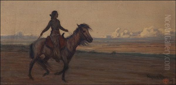 Navajo Rider Oil Painting by Maynard Dixon