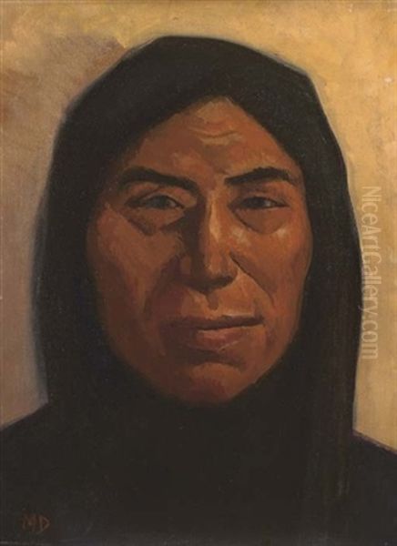 Paiute Indian Oil Painting by Maynard Dixon