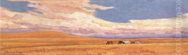 Montana Plains Oil Painting by Maynard Dixon