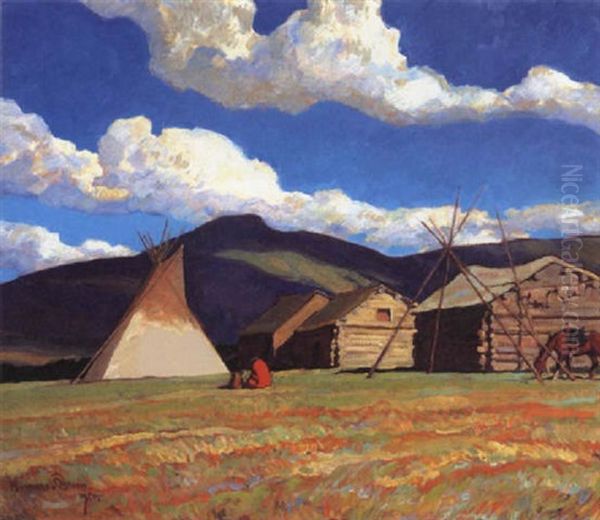 Home Of The Half Breed Oil Painting by Maynard Dixon