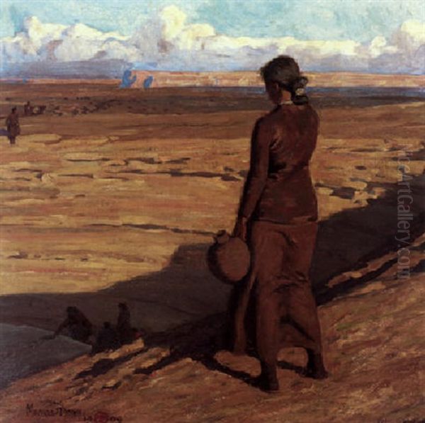 Navajo Girl Oil Painting by Maynard Dixon