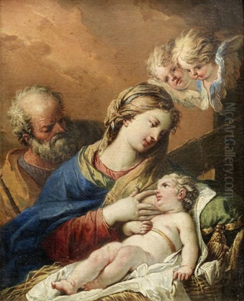 The Holy Family Oil Painting by Gaspare Diziani