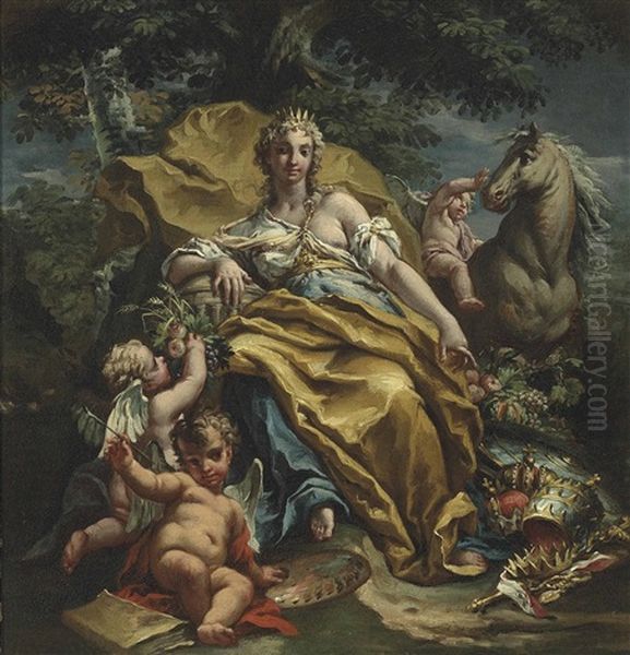 An Allegory Of Europe Oil Painting by Gaspare Diziani