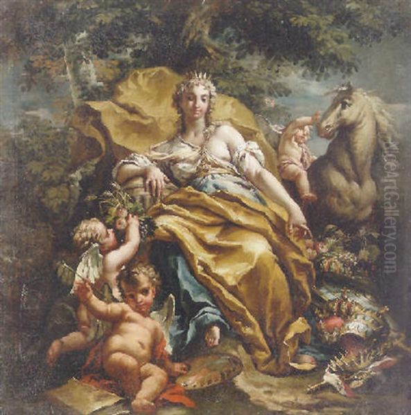 An Allegory Of The Continent Of Europe Oil Painting by Gaspare Diziani