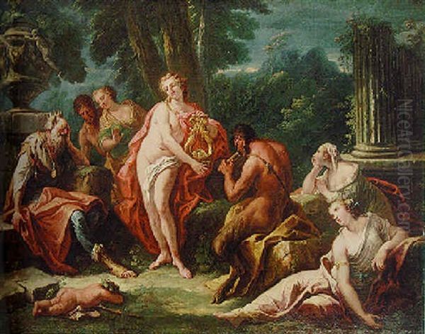 Apollo And Marsyas Oil Painting by Gaspare Diziani