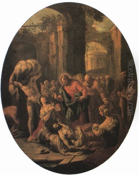 Christ Healing The Paralytic Oil Painting by Gaspare Diziani