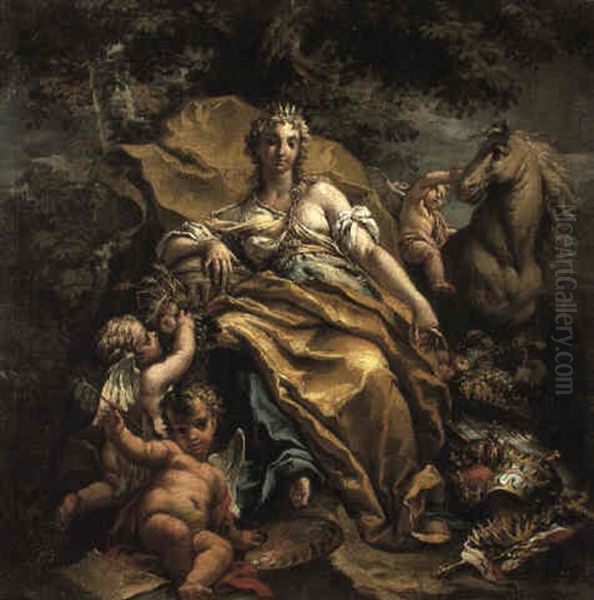 Allegory Of The Continent Of Europe Oil Painting by Gaspare Diziani