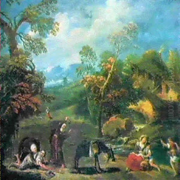 Il Miracolo Della Mula Oil Painting by Gaspare Diziani