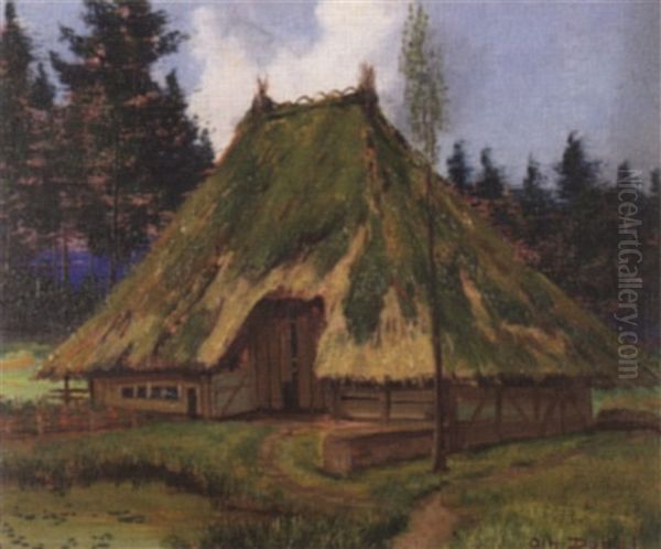 Aargauer Flarzhaus Oil Painting by Johann Othmar Doebeli