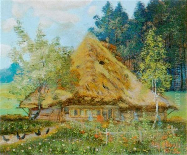 Bauernhaus Bei Zofingen Oil Painting by Johann Othmar Doebeli