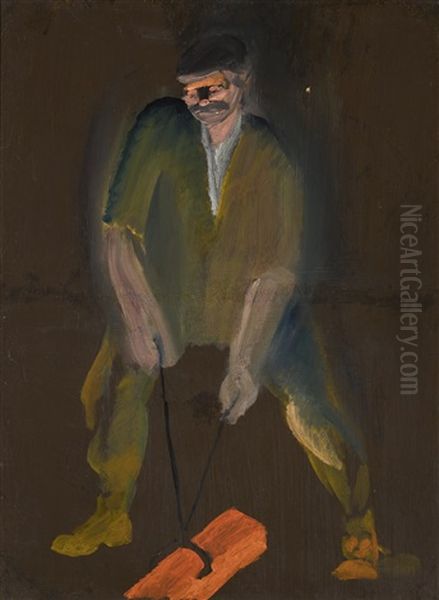 The Steel Worker Oil Painting by Mieczyslaw Vasilyevich Dobrokovsky