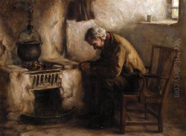 By The Fireside Oil Painting by Henry John Dobson