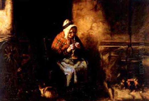 The Ingle Nook Oil Painting by Henry John Dobson