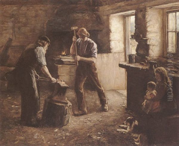 At The Smithy Oil Painting by Henry John Dobson