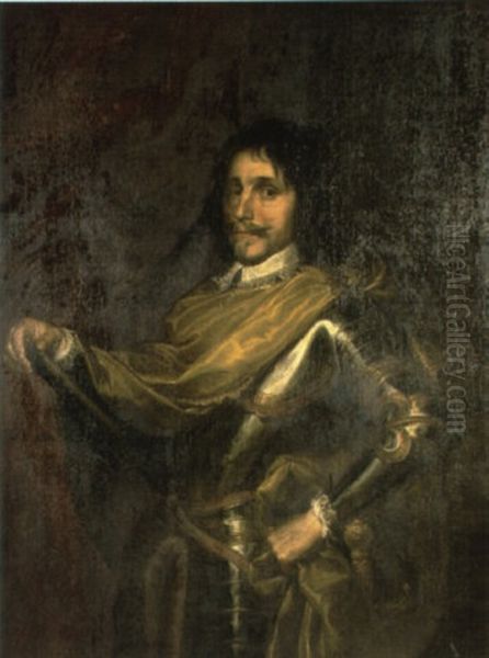 Portrait Of A Gentleman (lucius Cary?) Oil Painting by William Dobson