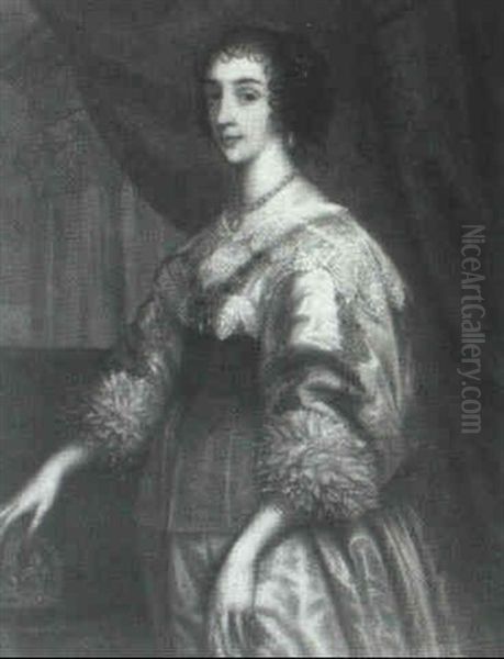 Portrait Of Henrietta Maria Oil Painting by William Dobson