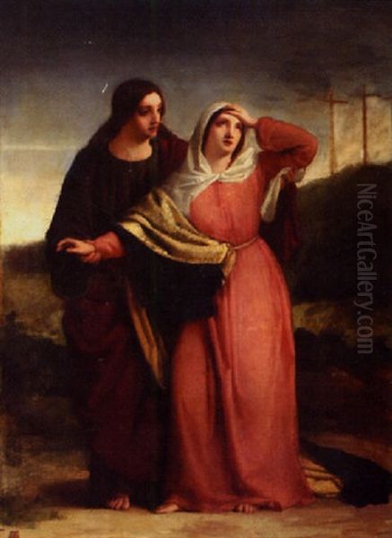 Mary And The Beloved Disciple Oil Painting by William Charles Thomas Dobson