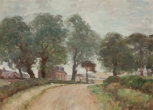 Country Lane Oil Painting by Alexander Brownlie Docharty