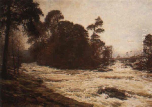 The Falls Of Dochart, Perthshire Oil Painting by Alexander Brownlie Docharty