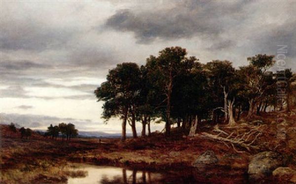 A Moorland Landscape Oil Painting by James Docharty