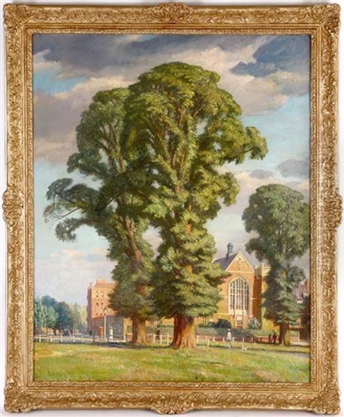 Elm Tree In The Suburbs Oil Painting by Francis H. Dodd