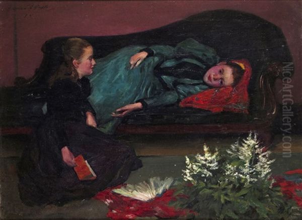 The Two Sisters Oil Painting by Francis H. Dodd